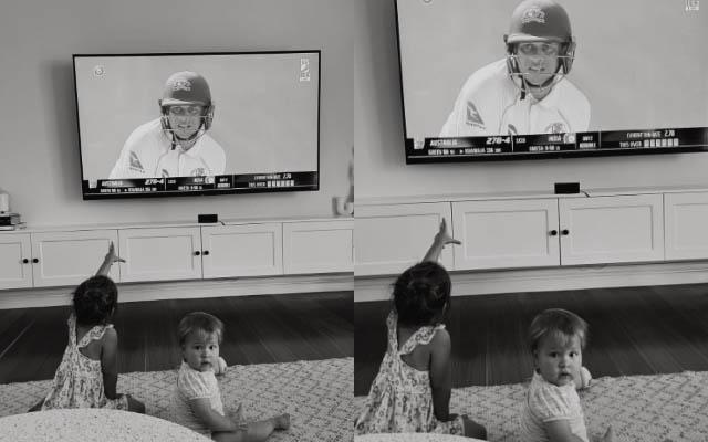 Usman Khawaja daughters cheer his dismissal in the Ahmedabad Test with the phrase "Hello Dadda."