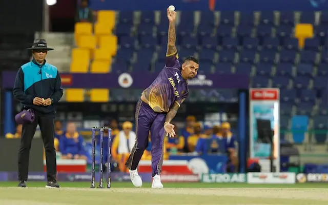 Sunil Narine bowls his most costly spell in the IPL 2023 for the Kolkata Knight Riders.