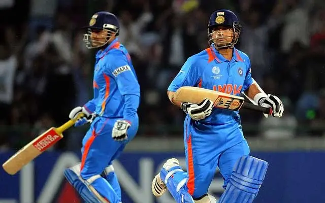 At the 2011 Cricket World Cup, Virender Sehwag told a humorous story about Sachin Tendulkar hitting him with a bat from behind.