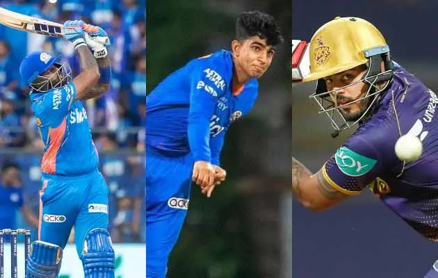 Suryakumar Yadav, Hrithik Shokeen, and Nitish Rana were penalized for code of conduct violations in the match between Mumbai Indians and Kolkata Knight Riders.