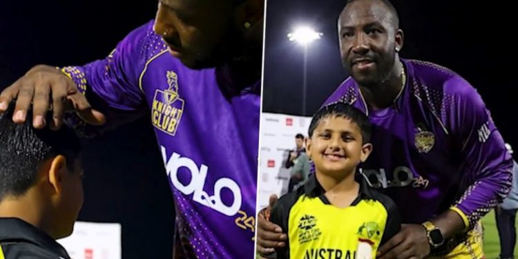 After being struck by his tremendous six during an MLC 2023 game, Andre Russell makes a heartwarming gesture to a little spectator who is injured.