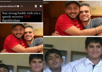 Arjun Tendulkar shares a nostalgic photo and wishes Prithvi Shaw a speedy recovery.