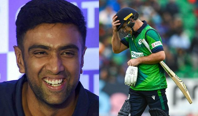 Ireland's top order failed to produce against India in the first T20I, prompting Ravichandran Ashwin to make a crude jab at them.