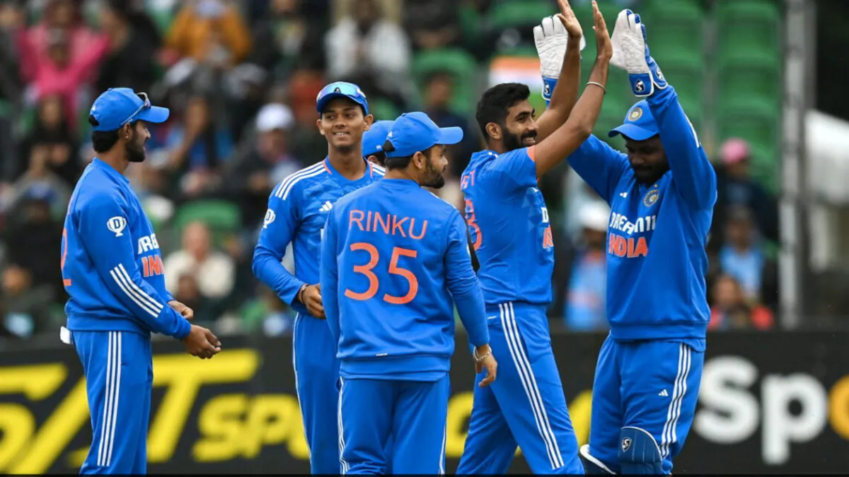 In the first T20I, which was disrupted by rain, India defeated Ireland by two runs using the DLS technique.