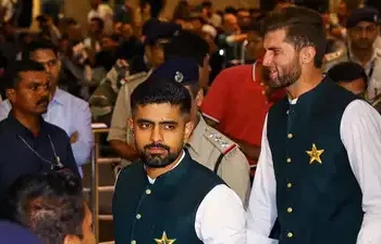 Shaheen Afridi praises the kind greeting Indian supporters have given the Pakistani team since their arrival in Hyderabad, saying, "Great welcome so far."