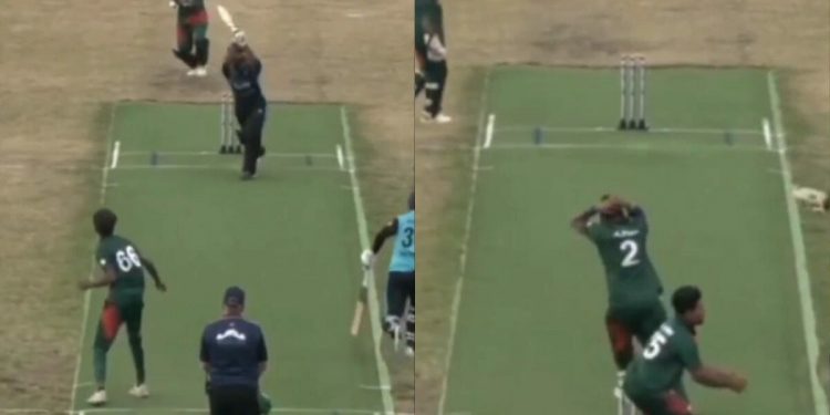 unusual expulsion occurs during a European Cricket Series match; video goes viral