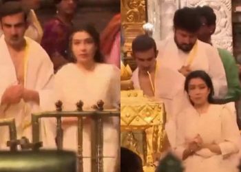 Visits the Srivari temple with his wife and offers prayers for India to win the ODI World Cup in 2023.