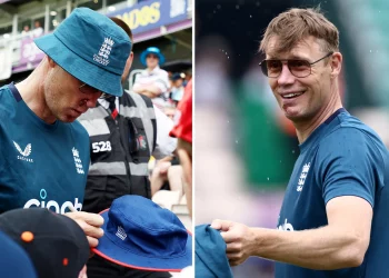 As Andrew Flintoff turns around, opportunity and challenge collide. Freddie clock wearing an England flag