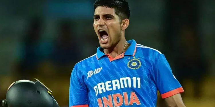 Crowd cheers as Shubman Gill arrives for the Pakistan match during the ODI World Cup 2023 announcement by Rohit Sharma.