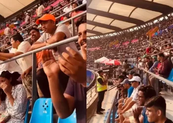 'Sachin-Sachin!' are chanted by the crowd during the CWC 2023 match between England and South Africa at Mumbai's Wankhede Stadium.