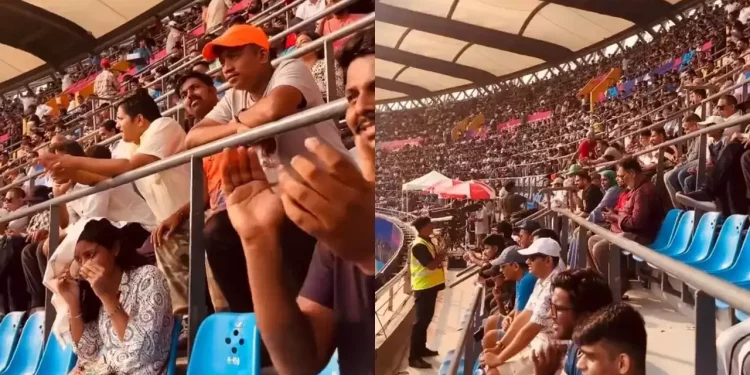 'Sachin-Sachin!' are chanted by the crowd during the CWC 2023 match between England and South Africa at Mumbai's Wankhede Stadium.