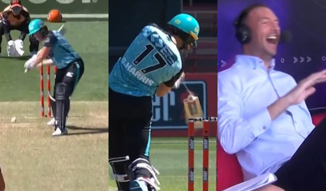 WBBL 2023: Grace Harris of the Brisbane Heats hits a six with a broken bat
