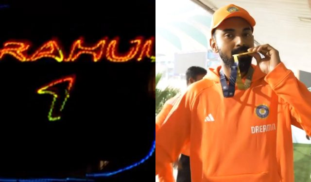 In yet another distinctive fashion, KL Rahul was named the best fielder of the match during the ODI World Cup 2023 against England.