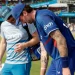 Reece Topley sustains a finger injury during South Africa's match at the ODI World Cup in 2023.