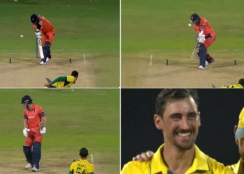 Mitchell Starc hat-trick against Netherlands placed them on the back foot in the exhibition game.