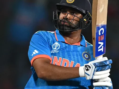 Rohit Sharma breaks the record for the most sixes in international cricket at the CWC in 2023.