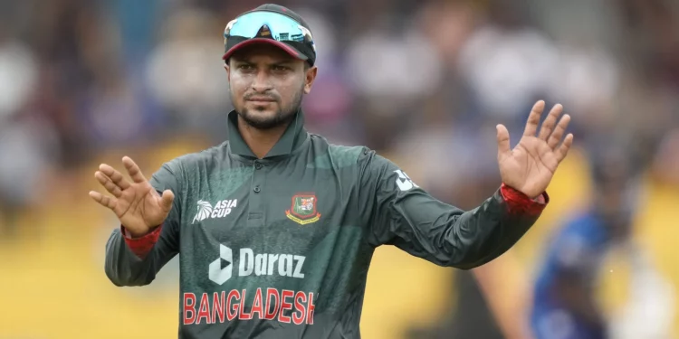 Why is Shakib Al Hasan not participating in game 17 of the ICC World Cup 2023 vs India?