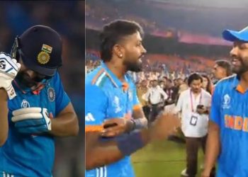 ODI World Cup 2023: Rohit Sharma tells the umpire during India vs. Pakistan, Match 12 the origin of the infamous bicep-flexing motion.