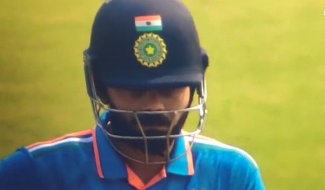 India loses two wickets in five balls, and Virat Kohli shakes his head in a viral video.