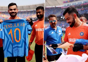 ODI World Cup 2023: Sachin Tendulkar gives Virat Kohli a signed jersey