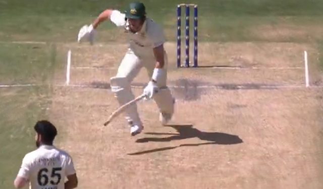 Earlier in the day, Australia skipper Pat Cummins created an unusual sight on the field when he drove the ball over covers and scored
