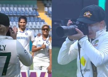 Captain of Australia Alyssa Healy snaps a picture of the India women's team celebrating, and it goes viral.