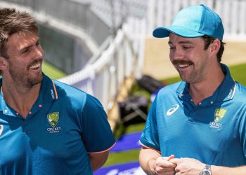 Mitchell Marsh talks about his new mustache, saying he's "trying to be like Heady."