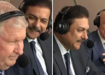 Laughing uncontrollably, Ravi Shastri saw O'Keeffe poke fun at Ian Smith for the Kiwis' World Cup defeat to India.