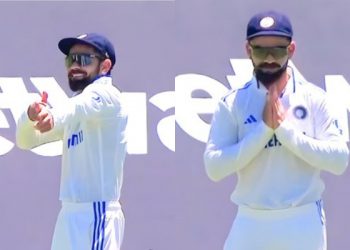 Day 1 of the second test between India and South Africa sees Virat Kohli greet Keshav Maharaj in the Dhanush posture of Lord Rama.