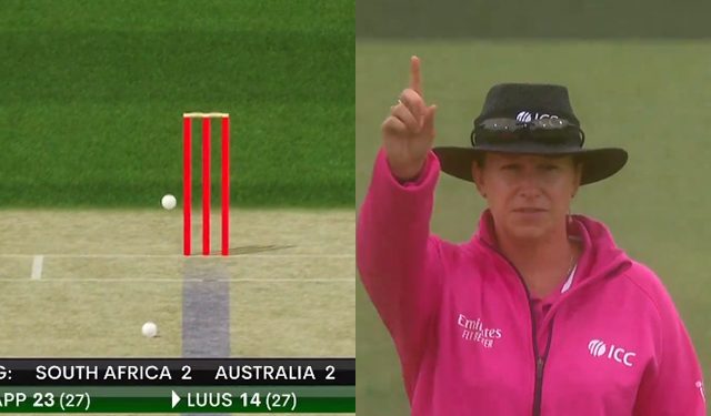 Umpire makes an amusing mistake before quickly correcting it, leaving players in splits for AUS-W vs. SA-W.