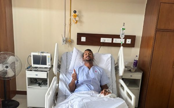 Mayank Agarwal provides a hospital health report following a medical emergency.