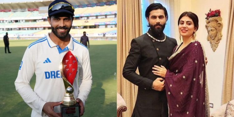 Ravindra Jadeja dedicates the Player of the Match award to his wife Rivaba.