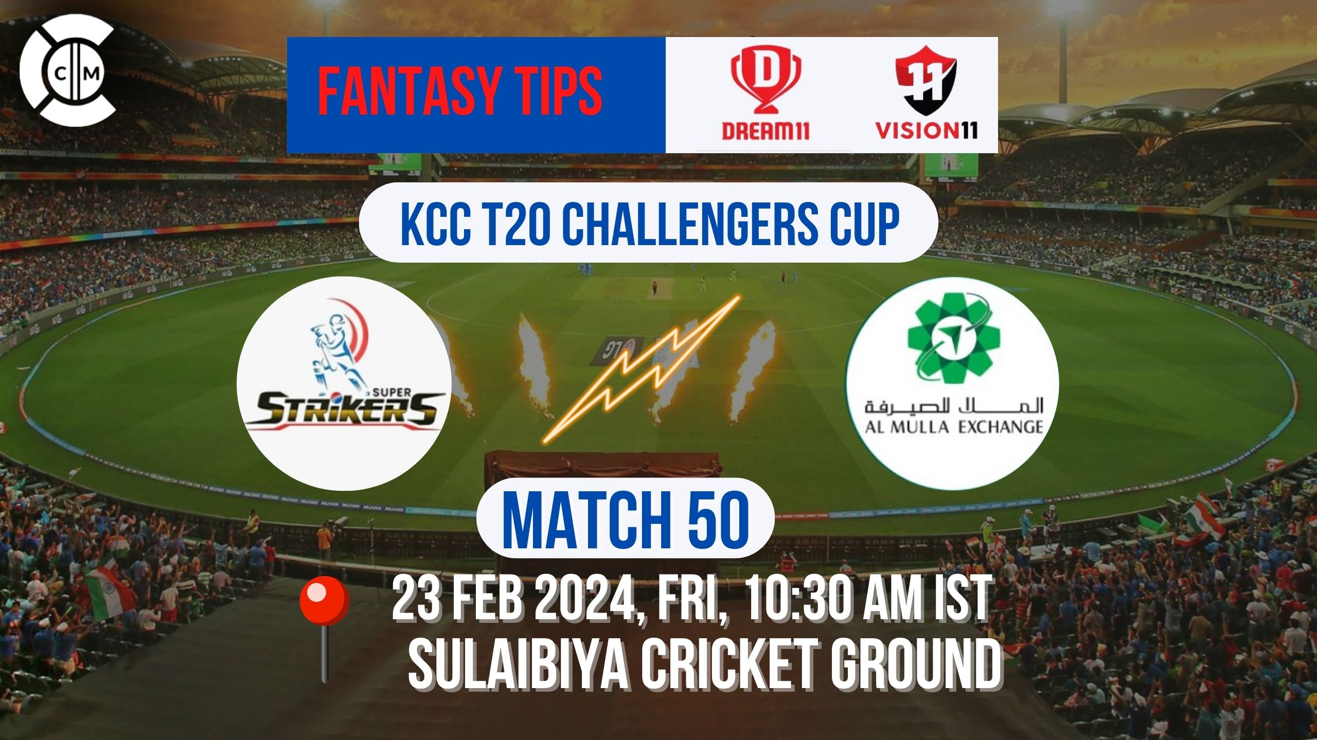 SUS vs AMB Dream11 Prediction, Fantasy Cricket Tips, Playing XI, Pitch Report, & Injury Updates for KCC T20 Challengers Cup, 2024, Match 50