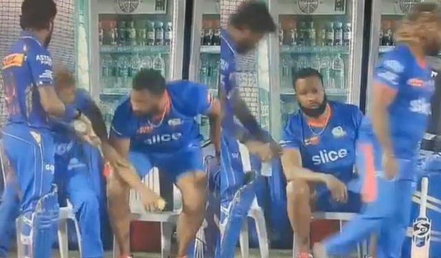 Watch as the footage of Lasith Malinga getting up to make room for Hardik Pandya goes viral