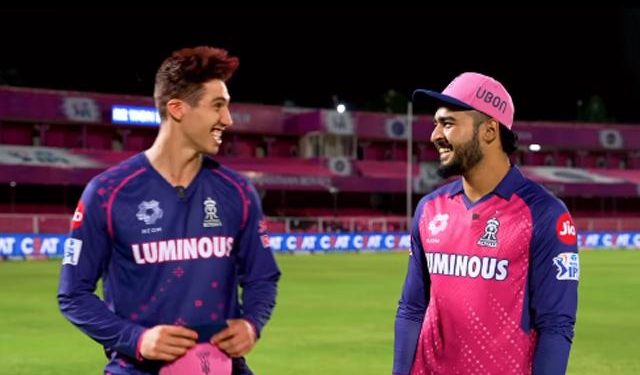 Watch: Nandre Burger's unique Holi hairstyle and Riyan Parag's reaction to his jab at DC