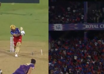 Shot of the Day - Virat Kohli launches Mitchell Starc over deep mid wicket with wristy flick- RCB vs KKR IPL 2024