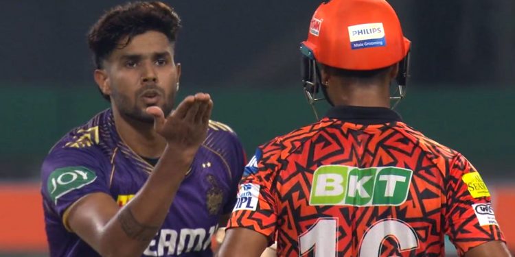Watch: KKR vs. SRH in the IPL 2024 gets hotter after Harshit Rana sends out Mayank Agarwal with a flying kiss