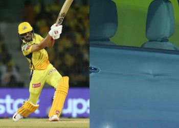 CSK vs LSG: The enormous hit by Ruturaj Gaikwad dents the sponsor car in the stands