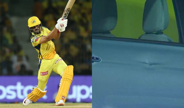 CSK vs LSG: The enormous hit by Ruturaj Gaikwad dents the sponsor car in the stands