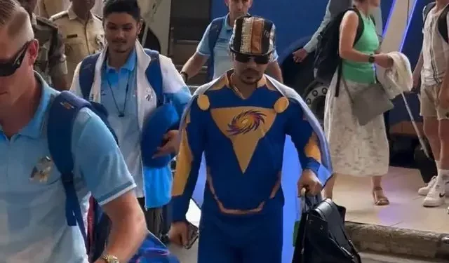 Ishan Kishan is seen in a funny superhero outfit at the Mumbai airport during IPL 2024; the photo goes viral.