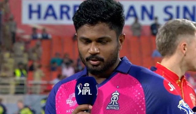 During the PBKS vs. RR game, Sanju Samson forgets Tanush Kotian's name during the toss