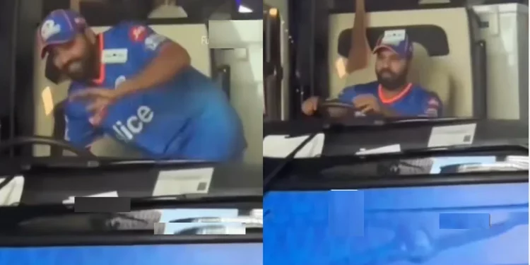 Video of Rohit Sharma driving the Mumbai Indians team bus goes viral and is funny