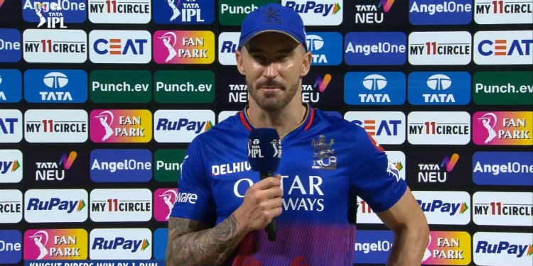 Faf du Plessis cracks a joke after ending the IPL 2024 six-game losing run, saying, "I forgot the way to the press conference."