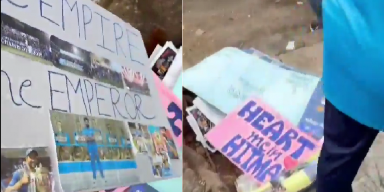 Fans of Rohit Sharma were compelled to throw up posters outside Wankhede Stadium during MI vs. RR