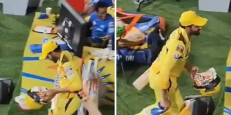IPL 2024: Ravindra Jadeja steps in front of MS Dhoni to tease the Chepauk crowd, but he quickly retreats