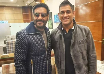 Bollywood actor Ajay Devgn compliments MS Dhoni with a song during the film's promotion