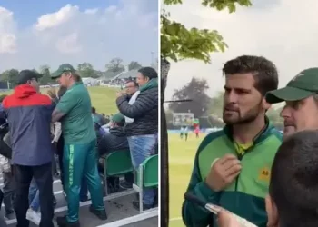 Watch Shaheen Afridi approach a fan during the Ireland T20I series for misbehaving.