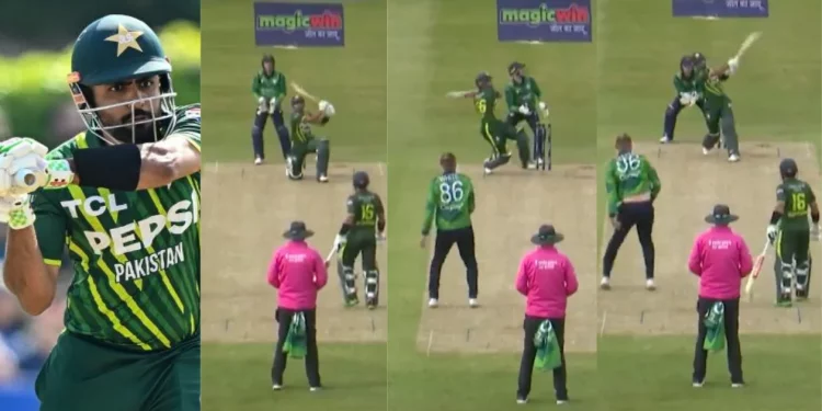 IRE vs. PAK: The footage of Babar Azam hitting four massive sixes in one over against Benjamin White goes viral.