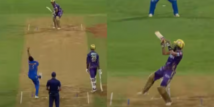 Shot of the Day: In MI vs. KKR, Match 51, Manish Pandey skillfully counters Jasprit Bumrah with an uppercut
