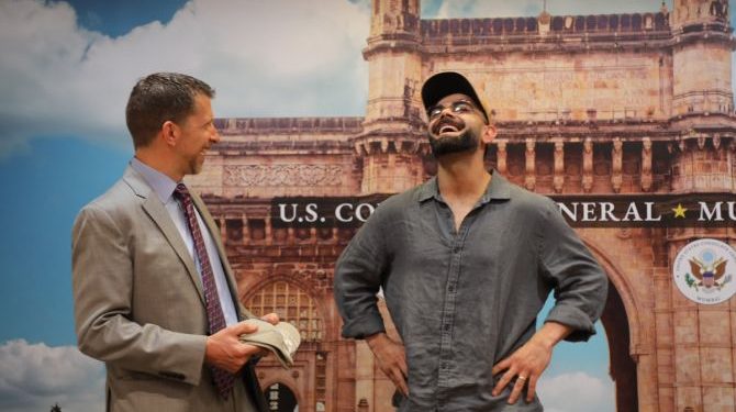 Virat Kohli meets US Consulate General Mike Hankey in Mumbai before heading to New York